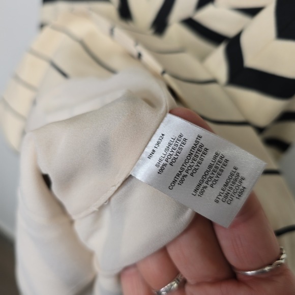 NWT HALSTON HERITAGE Beige Black Geometric Halter Midi Dress Size 12‎ - Picture 8 of 9